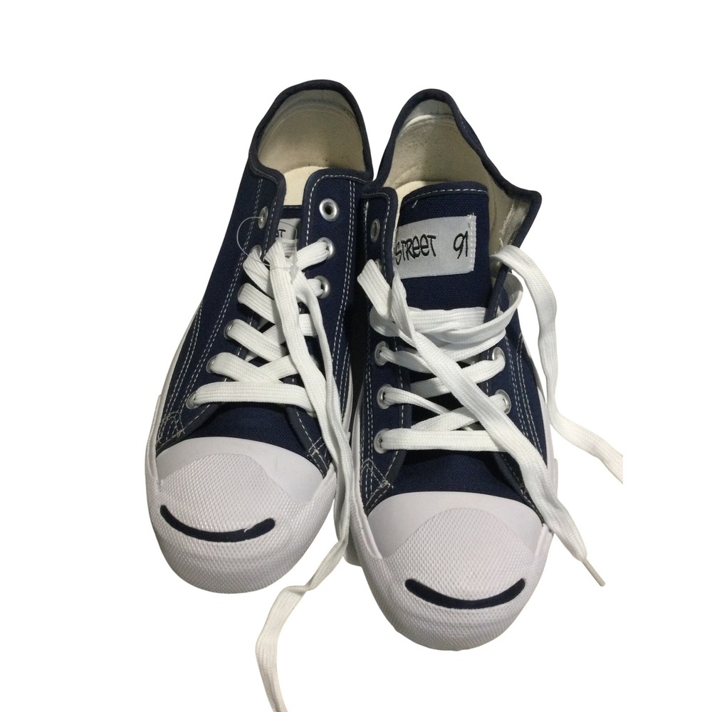 Street 91 Mens‎ Navy Blue Canvas Low Top Lace Up Sneakers Size 8.5